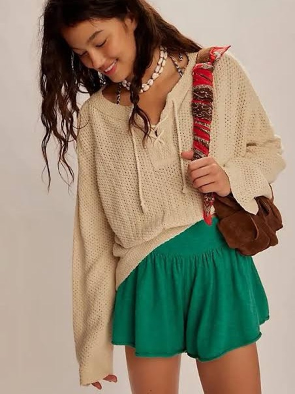 Free People 🌿 | Cruz Knit Sweater Shorts in Vivid Green